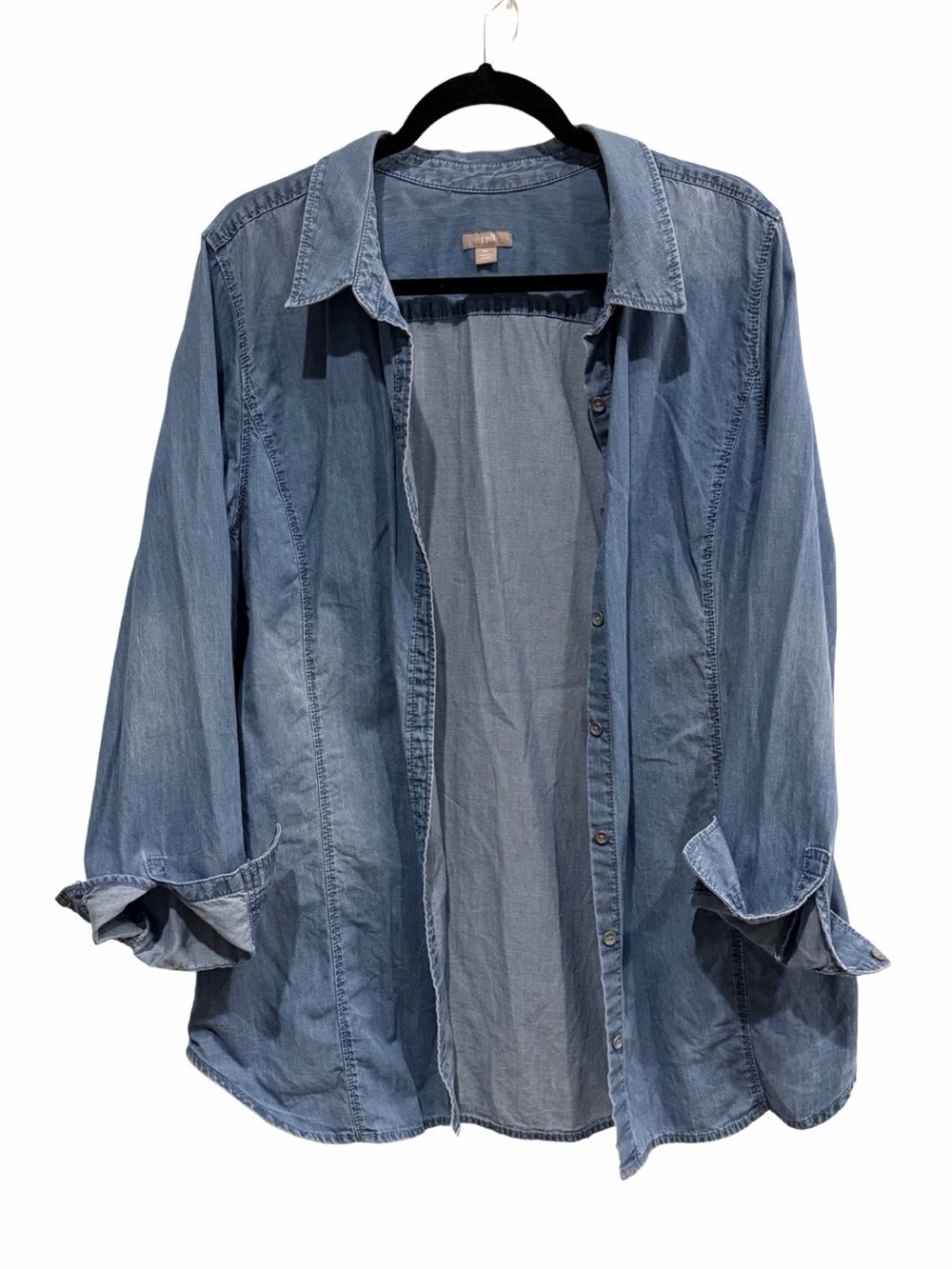J. Jill Light Blue Chambray Button-Down Shirt